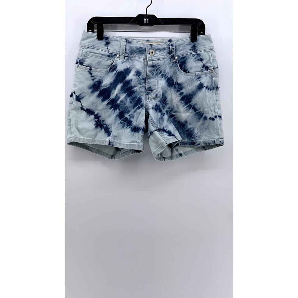 JUST JEANS Women's Blue-White Denim Tie-Dye Shorts SZ 9